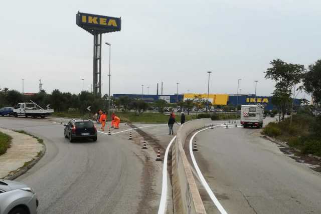 Bari, riaperto il varco diretto per Ikea sulla rotatoria allo svincolo di Mungivacca